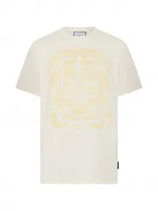 Футболка с драконами и круглым вырезом Philipp Plein, бежевый