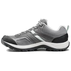 Кроссовки для активного отдыха женские с низким верхом серые/зеленые Decathlon