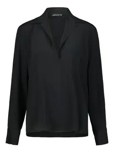Блузка с воротником и V-образным вырезом Drhope, черный