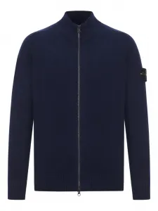 Шерстяной кардиган 5100044 на молнии Stone Island, синий