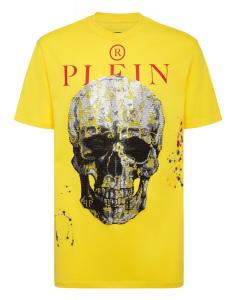 Футболка с круглым вырезом SS с кристаллами Philipp Plein, желтый