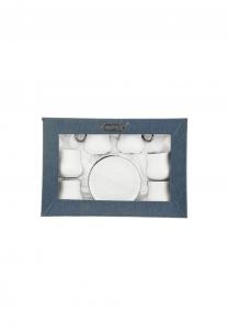 Набор фарфоровых мока-чашек Mulex с блюдцами, серебристо-белый, 100 мл