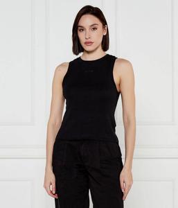 Женская майка Guess Active облегающего кроя однотонная, черный