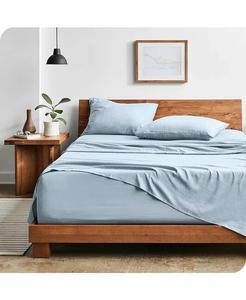 Комплект ультрамягких простыней из микрофибры, промытых песком, Queen Bare Home, синий