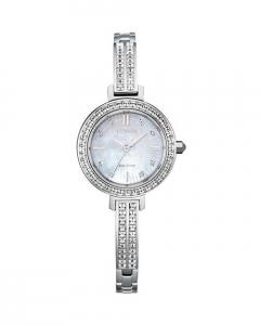 Часы Eco Drive Silhouette с кристаллами, 25 мм Citizen, цвет White