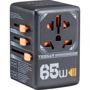 Tessan 65W Universal Travel Adapter with USB Charging TS-WTA-03