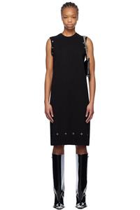 Черное мини-платье с люверсами We11done