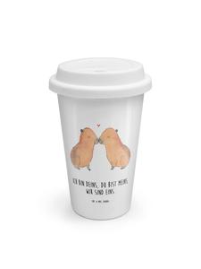Mr. & Mrs. Panda Термокружка «Люблю капибар» с надписью белого цвета