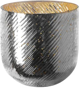 Финковый фонарь "ВИККИ", (1 шт.), подсвечник из стекла, с рифлением Fink 18 см, цвет antik silberfarben