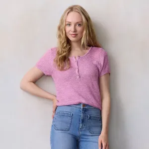 Женская футболка-свитер с короткими рукавами Lc Lauren Conrad, цвет grape macaroon