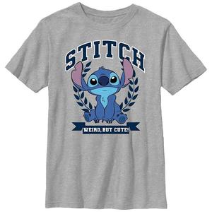 Футболка Disney's Lilo & Stitch Weird But Cute Stitch Crest для мальчиков 8–20 лет с рисунком, цвет Athletic Heather