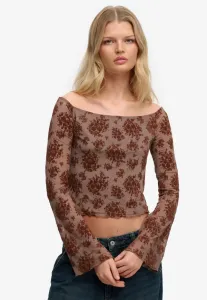 Топ с длинными рукавами и бархатным покрытием Superdry & Co, Sparrow Brown