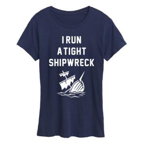 Женская обтягивающая футболка с принтом кораблекрушения Licensed Character, синий