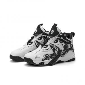 HLA JEANS Амортизирующие устойчивые к истиранию легкие дышащие нескользящие высокие повседневные кроссовки унисекс белый черный, цвет White Black