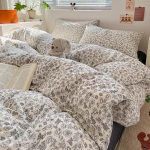 LUOLAI HOME Комплект постельного белья 1,5-спальный, 4 предмета, пододеяльник 180x220 см, Shan Yue Pipa, мягкий, комфортный, гипоаллергенный