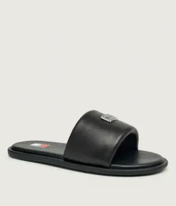 Кожаные тапочки Tommy Jeans, черный