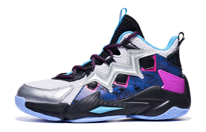 QIAODAN Баскетбольные кроссовки среднего размера с амортизацией, противоскользящие и износостойкие, черно-белые, для подростков