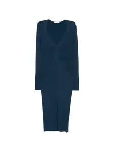 Трикотажное миди-платье с перекрестным дизайном Patrizia Pepe, синий