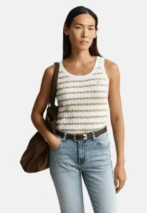 Топ в полоску, связанный косами Gant, Oat Beige