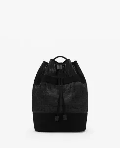 Мужской рюкзак с кружевной шнуровкой на спине Mango, черный