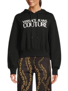 Толстовка с логотипом и заниженными плечами Versace Jeans Couture, черный