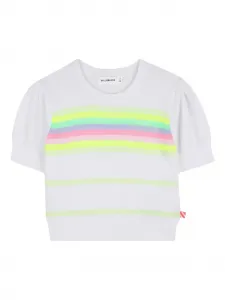 Полосатая футболка с объемными рукавами Billieblush, белый
