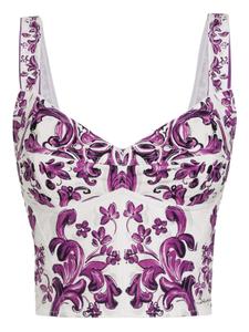 Dolce & Gabbana топ с графичным принтом, белый