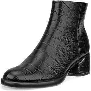 Женские утонченные роскошные ботильоны ECCO с каблуком 55 мм, Black Reptile Print