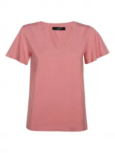 Футболка с V-образным вырезом и расклешенными рукавами Weekend Max Mara, розовый