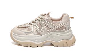 Амортизация, Дышащие, Поддерживающие, Легкие, Увеличивающие рост Низкие Топовые Массивные Кроссовки Женские WOOS BOBO, Черный