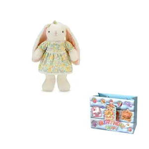 Плюшевая игрушка милый кролик lily rabbit с длинными ушками плюшевая кукла 30см/40см/50см высота MORTEN SOLUM, Floral Rabbit-Custard