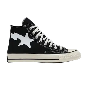 Кроссовки Converse Chinatown Market x A Bathing Ape x Chuck 70 High 'Black', черный