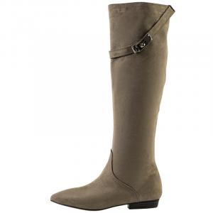 Wonderful couple Женские высокие сапоги на каблуке 2 см - слоновая кость, цвет Elephant Gray