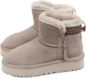 Женские зимние ботинки на платформе до щиколотки с теплой подкладкой из искусственного меха ODIPON, Grey