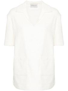 Moncler фактурный топ с логотипом, нейтральный цвет