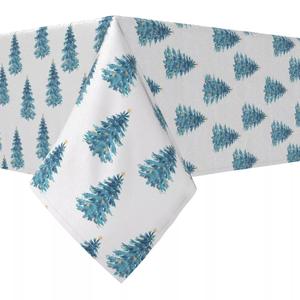 Прямоугольная скатерть, 100 % хлопок, 60х104 дюйма, акварельные ёлочки.