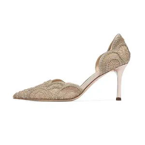 Женские туфли на высоком каблуке цвета шампанского и золота 73Hours, Champagne Gold