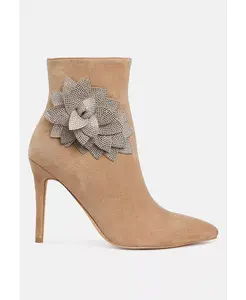 Женские сапоги с отделкой из лепестков и стразами тысячелистника London Rag, загар/бежевый