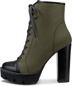 Женские ботильоны Castamere на высоком каблуке с платформой, шнуровкой, массивным каблуком, на щиколотку с молнией, круглым носком, каблук 12 см, Olive Green