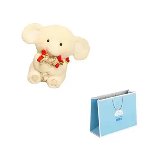 Мягкая и милая роза превращается в маленького слона плюшевая кукла высота 30см Nodding Bud Bug, белый