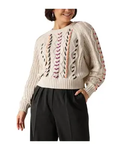 Красочный вязаный пуловер крупной вязки Catwalk Junkie, бежевый