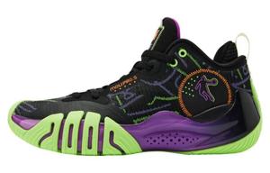 Баскетбольные кроссовки Sharpen The 5PRO мужские низкие черные/фиолетовые/зеленые Qiaodan
