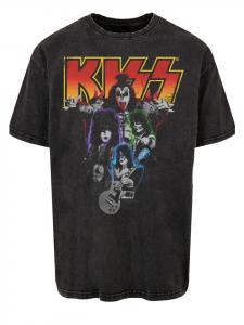 Футболка F4NT4STIC Oversize T-Shirt Kiss Neon Band, черный