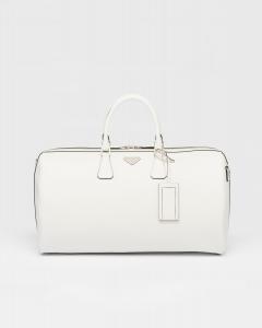 Дорожная сумка из сафьяновой кожи Prada, белый