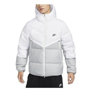 Куртка Nike Hooded Puffer, белый/светло-серый