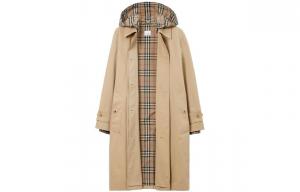 Пальто Burberry с клетчатой подкладкой, хаки