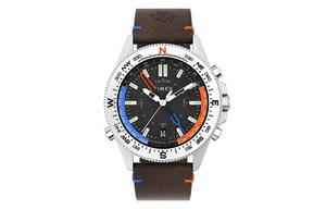 TIMEX Часы EXPEDITION Collection Wrist Watch Quartz Movement Leather Strap 43mm Black Dial Men's Watch, Black Dial