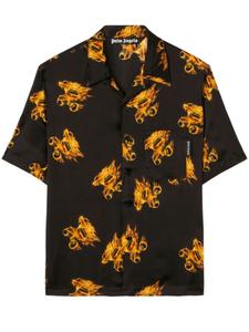 Palm Angels рубашка Burning с монограммой, черный