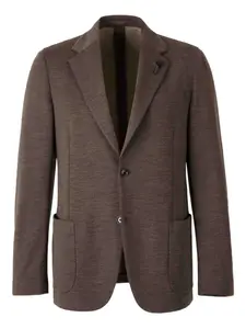 Однобортный шерстяной пиджак Lardini, коричневый
