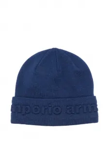 Шапка-бини с логотипом Emporio Armani Kids, синий